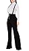 Remelon Womens Sleeveless High Waisted Zipper Front Bell Pants Suspender Jumpsuits Overalls Black S