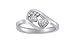 White Natural Diamond Accent Paw Print Heart Ring in 14k Gold Over Sterling Silver (I-J Color, 0.03 Cttw)