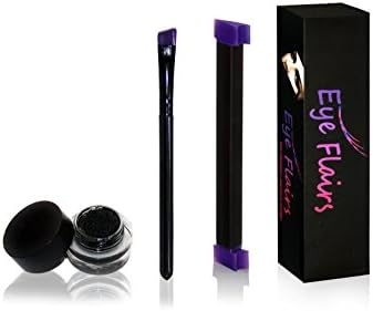 Flairs Makeup Eyeliner Winged Liner Stamp Tool | Ergonomic Grip, Flexible Rubber Tip, Easy To Use Wing Kit, Angled Brush For Flawless Cateye Effect | Skyrocket Your Makeup Enjoy Perfect Lines (Small)