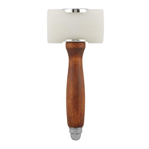 Fdit Leather Carving Hammer Leather Mallet Cowhide Sew DIY Leathercraft Mallet Nylon T Head with Wood Handle