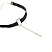 Udobuy 2 Pcs Set Fashion Simple Style Black Velvet PU Leather Choker Necklace Eye Bead Charm Tattoo Choker