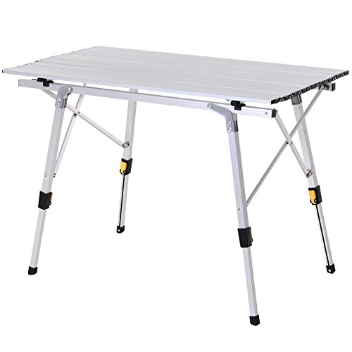thumbnail image 2 of Lightweight Foldable Table GARLLEN Folding Camping Table - Adjustable Height Portable Outdoor Table With Storage Roll-up Outdoor Table 2 of 13