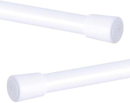 White Spring Loaded Tension Rod 154 250cm 61 98 Amazon Co Uk