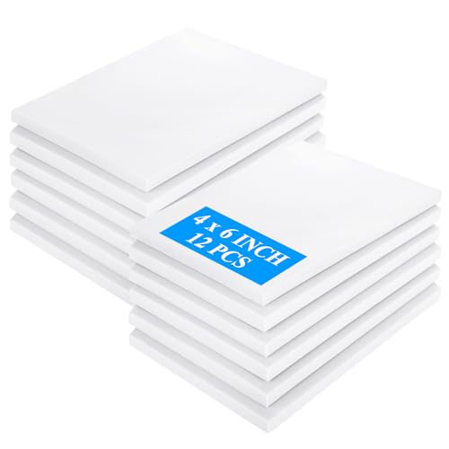 EATHEATY 12 Pack Rubber Carving Block 4 x 6 Inch White Linoleum Blocks for Printmaking, Rubber Stamp Carving Blocks Soft Linoleum Block for Printmaking DIY Craft Project