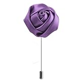 Men Lapel Flower Brooch Boutonniere Tuxedo Stick Pin Purple