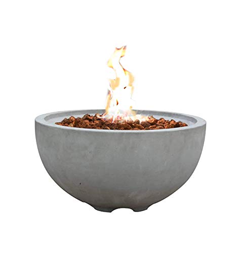 Modeno Nantucket Concrete Natural Gas Fire Bowl Outdoor Fire Pit