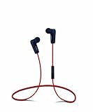 New Red Sports Stereo Wireless Bluetooth 4.0 Stereo Earbuds Headset Headphone with In-line Microphone and Control, Built in Li-battery, Noise Cancellation Technology, Listen Music or Telephone Clrear