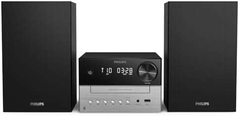 TAM3205M2 HiFi Microchaîne, Bluetooth, Lecteur CD, USB, Radio FM Auracast, 85% matières recyclées après consommation