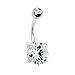 Belly Ring Big Cubic Zirconia Crystal Clear Belly Button Ring 14G with 1 Belly Retainer