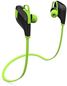 Top One Tech MQy9 Wireless Bluetooth Headphones Noise Cancelling Headphones w/ Microphone [Sports/Running/Gym/Exercise/Sweatproof] Wireless Bluetooth Earbuds Headset Earphones for Smart Cell phones/Devices (Black and Green)