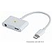 iPhone 7 Lightning Adapter, Premium TPU Lightning to 3.5mm Audio Headphone Jack Adapter Splitter [iOS 10.3 Compatible, Charge + Audio] for iPhone 7 / iPhone 7 Plus (White)