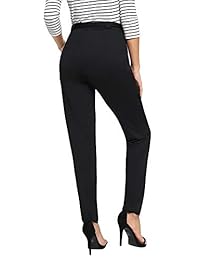 Pantalones lisos y elásticos para dama con cintura media