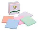 Post-it Recycled Super Sticky Notes, 2x Sticking Power, 3 in x 3 in, Bali Collection, 5 Pads/Pack (654-55SNRP)