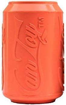 SodaPup Dog Toy - Natural Rubber Soda Can Dog Sqeaker Toy - Made in USA - Orange Squeeze - Medium