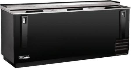 Migali CHBC95 95" Commercial Bottle Cooler with 37.5 Bottle/55 Can Capacity 3 Bin Divider Corrosion Resistant Exterior and Side Mount Compressor in