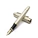 Jin hao [Spiral] Luxury Fountain Pen, Gold trim, Medium nib, Pen case gift, Business signature, Calligraphy Writing (Spiral White)