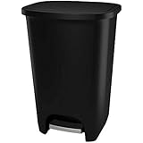 GLAD 75L Extra Capacity Plastic Step Can with CloroxTM Odor Protection | Fits All 20 Gallon Trash Bags, 75 Liter, Matte Black