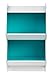 IRIS USA KSBS-2BLU 2 Tier Curved Edge Storage Shelf, 2 Shelves, White/Blue