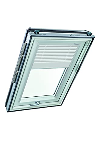 Roto Original Jalousette ZJA Dachfenster - Führungsschiene Silber - Jalousie für Baureihe Designo R6/R8, i8 und Classic K 64/84 - Größe 114/078 | 11/07 - Stofffarbe Weiß