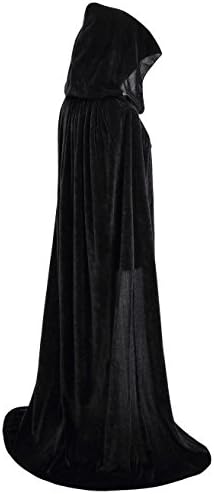 Unisex Velvet Halloween Cape Full Length Hooded Cloak Adult Costume