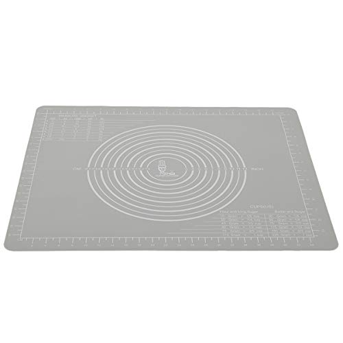 Non-Slip Silicone Pastry Mat with Measurements for Silicon Baking Mats, Non-Stick Dough Rolling Mat, Kneading/Place Mats, Fondant/Sugarcraft/Pie Crust Mat by Super Kitchen (15×20, Grey) - Thumbnail 7