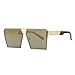 AEVOGUE Sunglasses For Men Square Oversized Metal Frame Brand Designer AE0436 (Gold, 67)