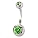 JEWELRIESHOP 10Pcs Stainless Steel Belly Button Ring, Sparkly Crystals Body Jewelry Piercing Ring Set