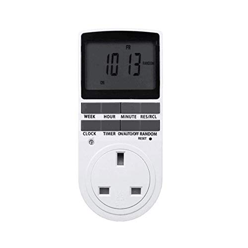 BIN BON - Plug-in Programmable Timer Switch Socket with 12/24 Hours Timer Switch Clock EU AU UK US Plug LCD Display Electronic Devices NEW
