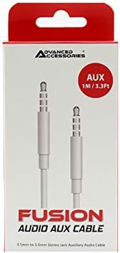 Fusion Audio Aux Cable 3.5mm - Extra Durable PVC - Polished Connectors - HD Sound - For Car, Headphone, iPhone, Samsung, Huawei, Echo Dot, Laptop, Home Stereos - White (1M) - Image 3