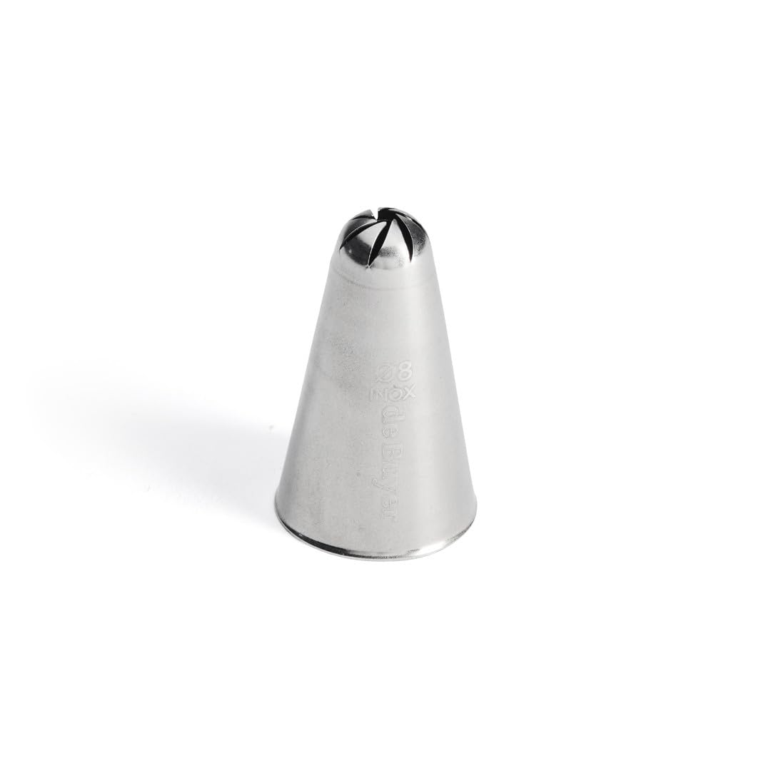 De Buyer Piping Bag Nozzle Stainless Steel Diameter 8 mm, Stainless Steel, 8 mm