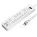 Huntkey 12 Outlets Surge Protector Power Strip with 2 USB Ports (5V 2.4A with Smart IC Technology), 6-Foot Heavy Duty Extension Cord, SMC127