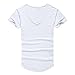 Zbrandy Mens Deep V-Neck T-shirt Men Unisex Sexy Tshirt Fitted Fashion Tees White Size L