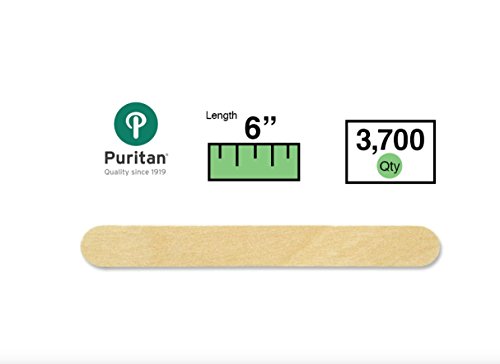 Puritan 704-BULK Standard Adult Tongue Depressor, Non-Sterile, Bulk, 6 x 11/16" (Case of 3700)