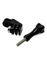 QKOO Motorcycle Helmet Mount para GoPro Hero 7 (2018) 6 5 4 3+ 3 Black Silver Session, DJI Osmo Action, Xiaomi YI 4K, AKASO, cámara SJCAM - 90 grados de dirección codo brazo adaptador Adaptador con tornillo de mano