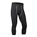 Yuerlian Men's Compression 3/4 Capri Shorts Baselayer Cool Dry Sports Tights 3 Pack
