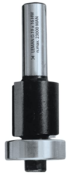 Leman 4676.700.00 affleureuse 19 mm HM Straight Bit Diameter 16 mm Playing with Ball Bearing Guide, Blue, 4678.700.00