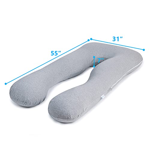 QUEEN ROSE Pregnancy Pillows, Cooling U Shaped Body Pillow for Sleeping