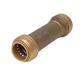 SharkBite U3008LFA Slip Coupling 1/2 inch, Repair Plumbing Fitting Pipe Connector, Push-to-Connect, Copper, CPVC