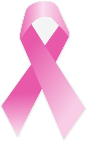 Pink Ribbon Breast Cancer Awareness car bumper sticker 3" x 5"