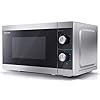 SHARP YC-MS01U-S 800W Solo Microwave Oven with 20 L Capacity, 5 Power Levels & Defrost Function – Silver