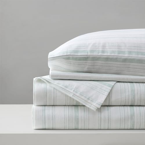 Comfort Spaces 100% Cotton Sheet Set Breathable, Lightweight, Soft with 14 Elastic Pocket Fits up to 16 Mattress, All Season Cozy Bedding, Matching Pillow Case, Full Good Vibes 4 Piece