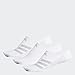 adidas Men's Superlite Stripe Super No Show Socks (3-Pair), White/Clear Grey/Clear Onix, Large