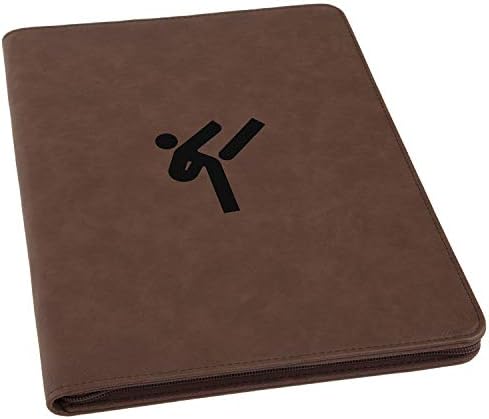 Taekwondo Engraved Leather Executive Business Portfolio with Notepad, Document Holder