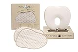 Baby Pillow Set to Prevent Flat Head - 2 Organic Cotton Cases | Reduces Plagiocephaly + Supports Newborn & Infant Natural Head Shaping (Brown Stars, Gift Carton)