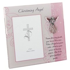 Christening Angel Photograph Frame for 6 x 4 Photo - Boxed Gift for Girl