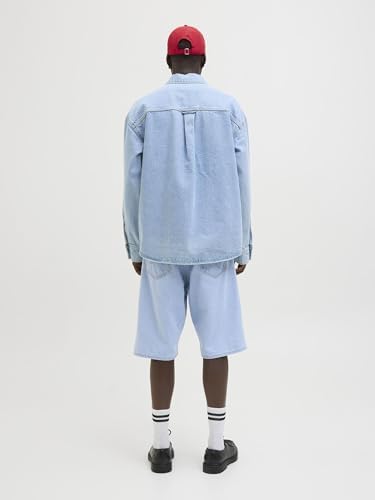 Pantaloncini da Uomo in Jeans Extra Baggy Fit, Blue Denim 1, M