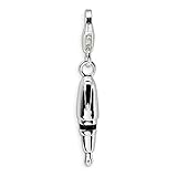 Sterling Silver 3-D Enameled Pen w/Lobster Clasp