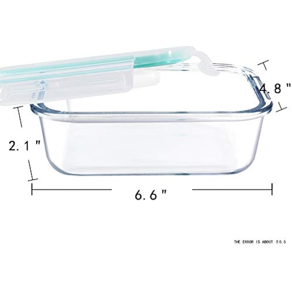 Glass Food Storage Containers With Airtight Snap Locking Lids Meal Prep
