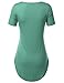 URBANCLEO Womens Side Slit Casual Beach Mini T Shirt Dress Jersey SEAFOAM SMALL