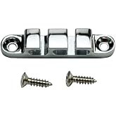 OVSAL Chrome String Retainer Bass Head 3 String Retainer Bass Guitar String Tree Bass String Guide with Mounting Screws